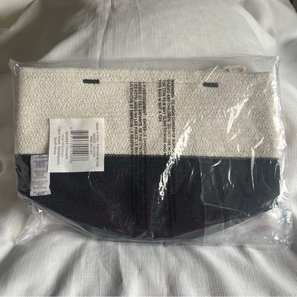 Mia Melange Foldable Cotton Basket Storage NWT
